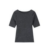 Women's Slim-Fit Stretch Wool-Blend Short-Sleeve Top